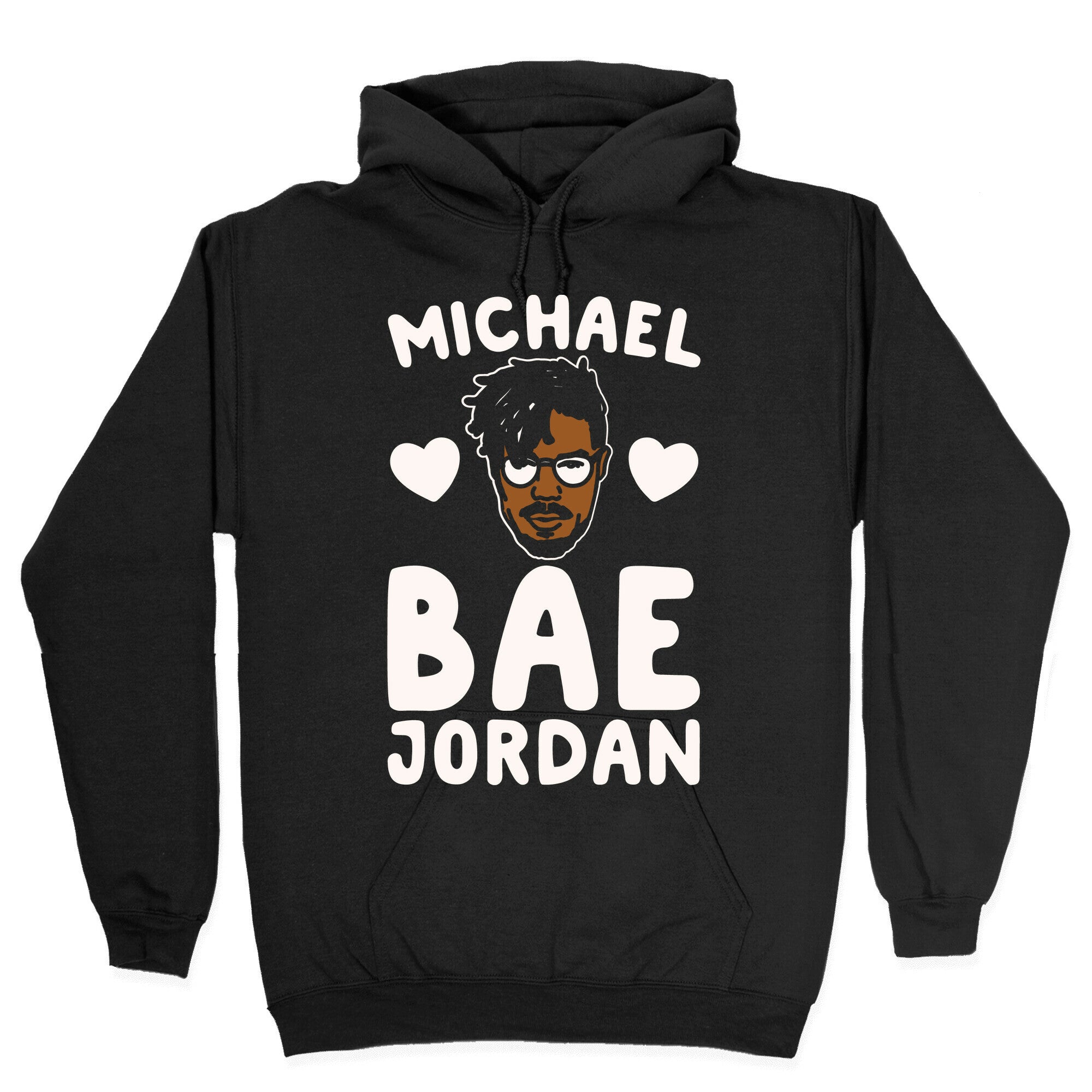 Michael Bae Jordan Parody White Print Hoodie